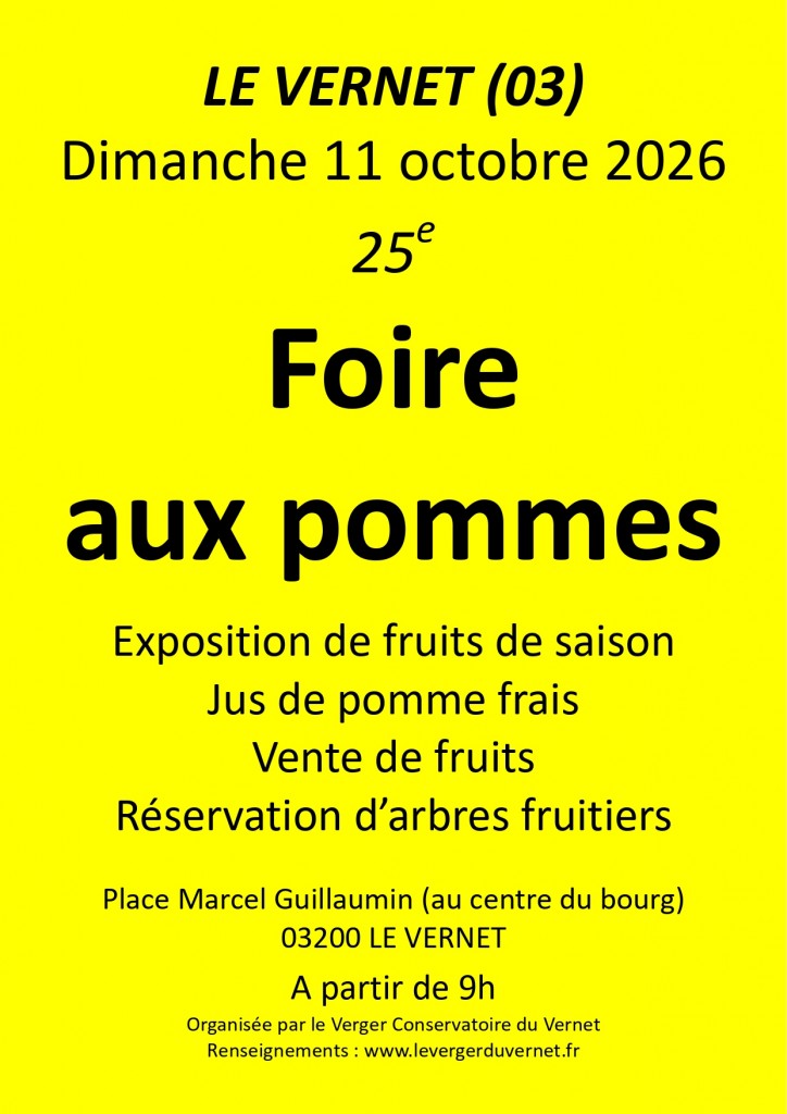 affiche Verger du Vernet Foire aux pommes 2026 page 0001 724x1024 Actualités / Prochain événement